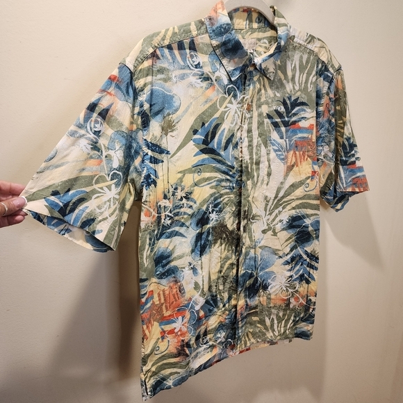 The Territory Ahead Men's 100% Cotton Tropical Short Sleeves Button Down Shirt M - Picture 5 of 11